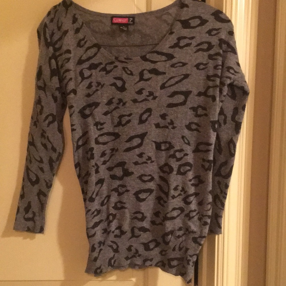 Animal print tunic sweater